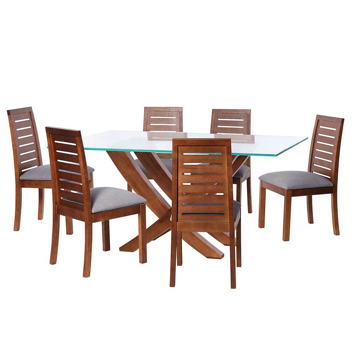 Juego de Comedor Latam Home Alicante 6 Sillas Gris Claro
