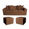 Sof&aacute; Muebles MYM Maxi 3 Cuerpos + Dos Pouf 1 Cuerpo Chocolate
