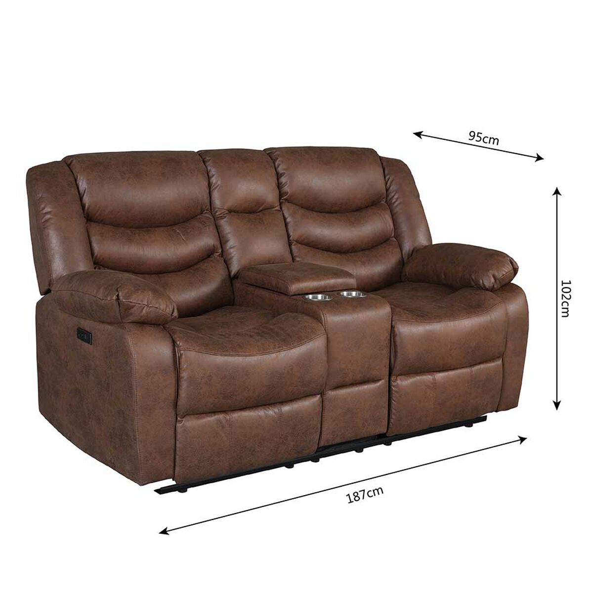 Sofá Reclinable CIC Domingo 2 Cuerpos Café