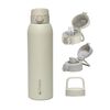 Botella T&eacute;rmica Agua Lhotse Acero Inox 3 Tapas HydroCore 1Lt Beige