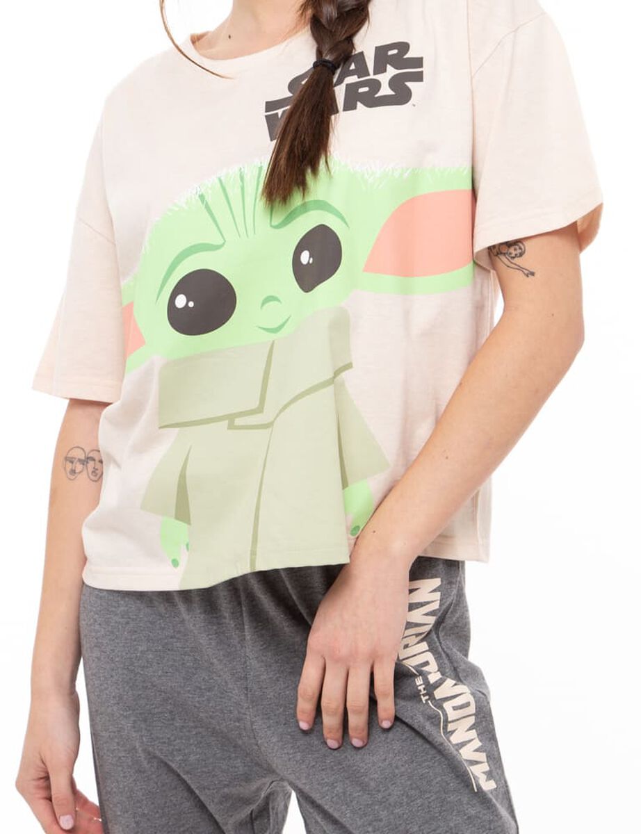Pijama de Algodón Manga Corta Mujer Baby Yoda