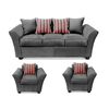 Juego de Living Elegant Detail Minesota Sofá 3 Cuerpos + Dos Sillones 1 Cuerpo Gris