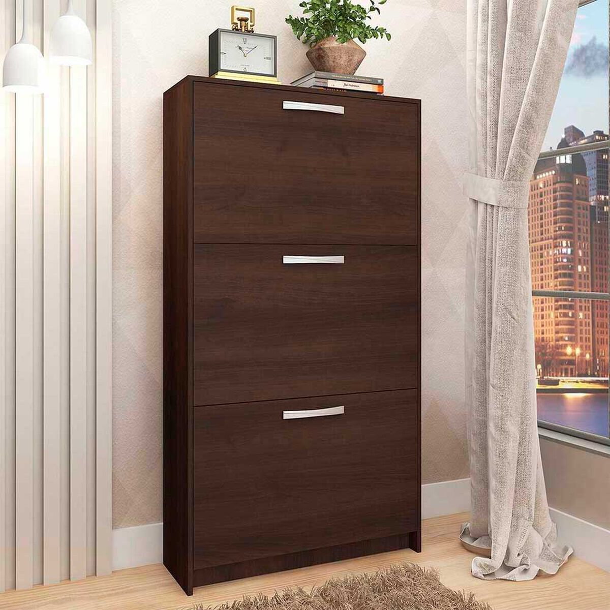 Zapatero Vekkahome Nick 3 Puertas Beige&nbsp;