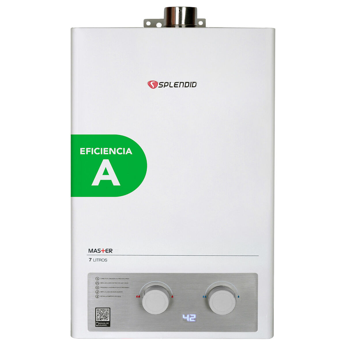 Calefont tiro forzado Splendid 7LTNGL Gas Licuado 7 Litros/min