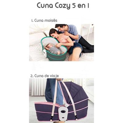 Imagen 2 del producto Cuna Moisés 5 en 1 con Vibración Mosquitero Lubabycas Rosada