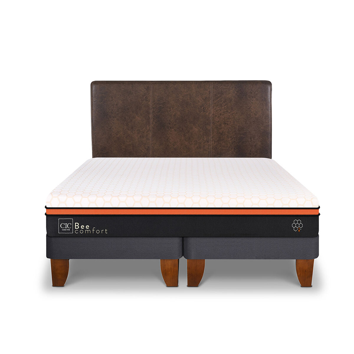 Cama Europea CIC Base Dividida King Bee Comfort + Respaldo