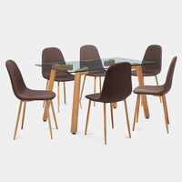 Juego de Comedor Spazzio Jockey Natural 6 Sillas