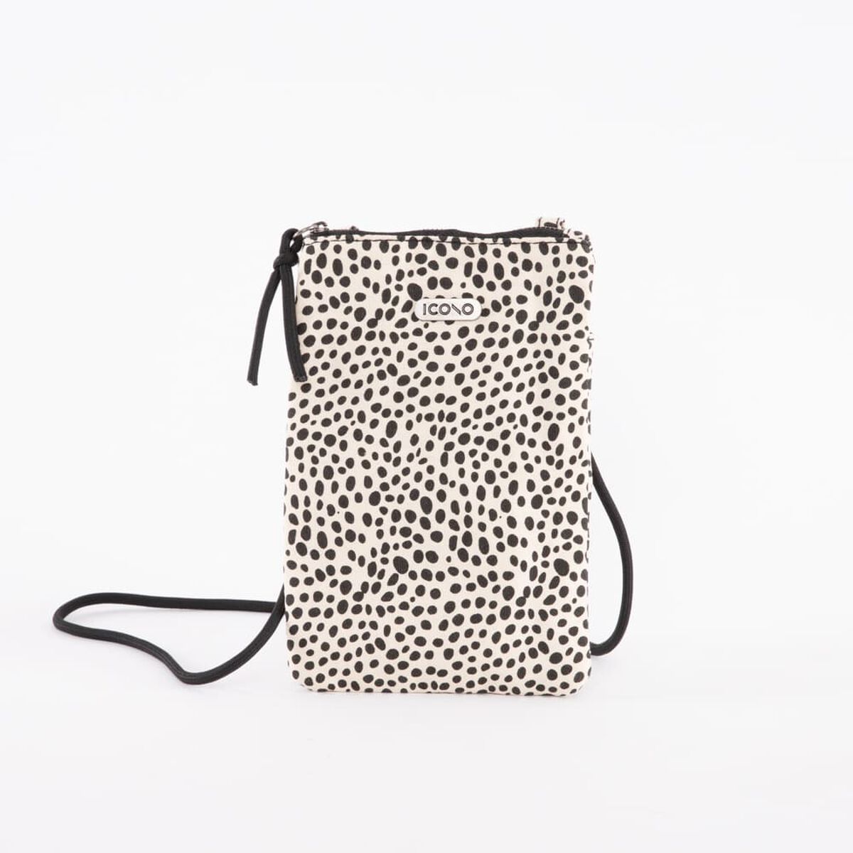 Cartera Porta Celular Animal Print Beige Eco Cuero Mujer Icono
