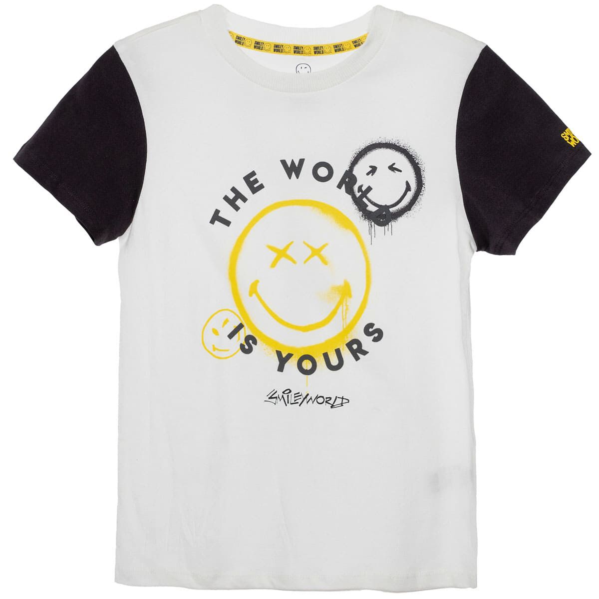 Polera Manga Corta Fashion de Algod&oacute;n Ni&ntilde;o Smiley