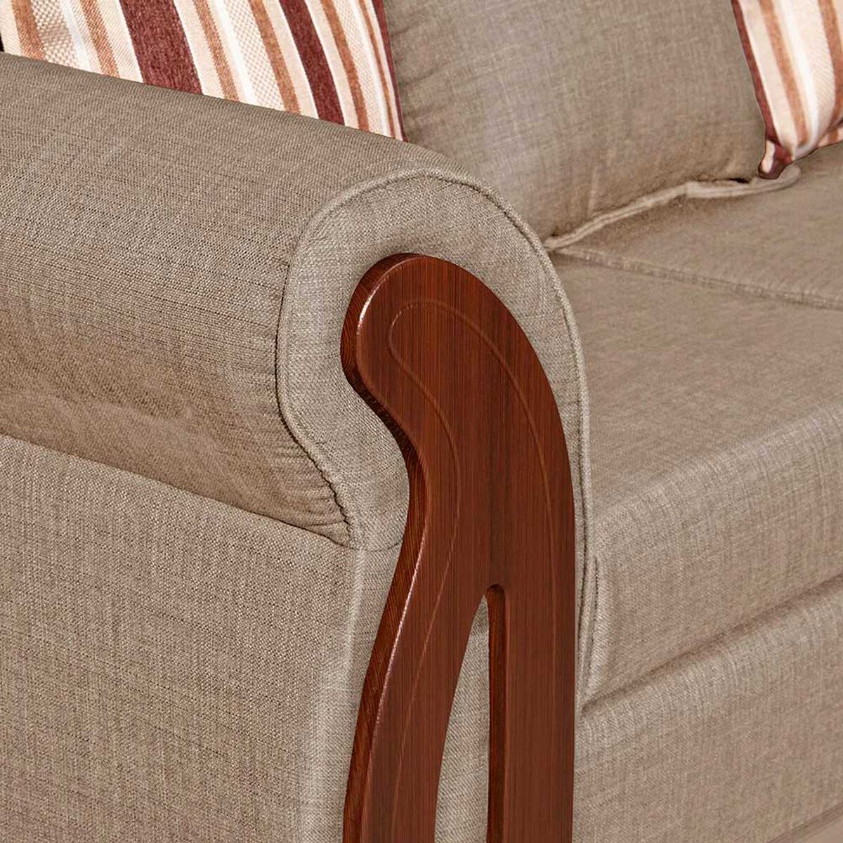 Sofá Seccional Ruzam Mobel Isidora 5 Cuerpos Lino Beige