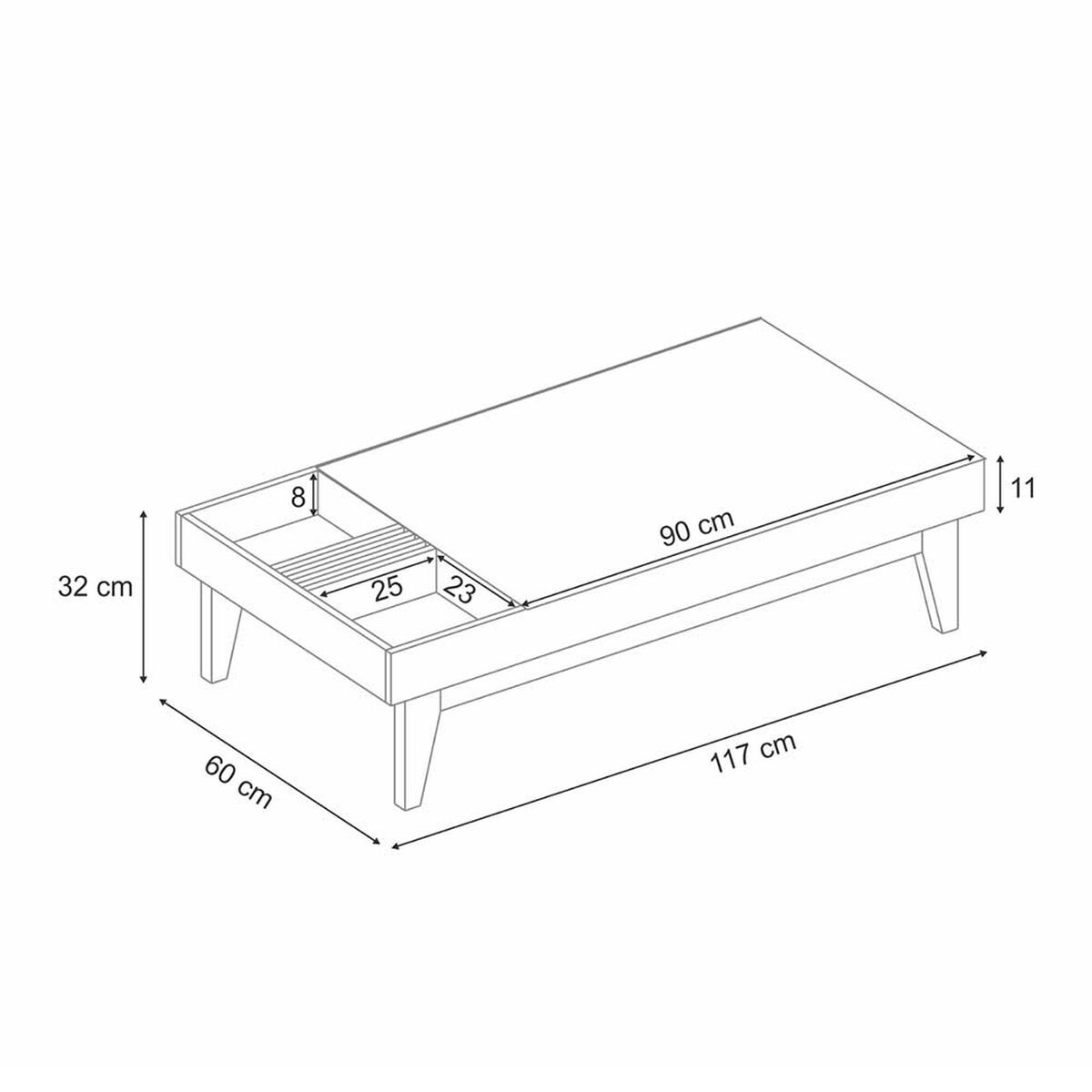 Mesa De Centro Onessta Vitta Verde y Café