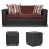 Juego de Living Innovamuebles Invictus Sofá 3 Cuerpos + Dos Pouf 1 Cuerpo Burdeo