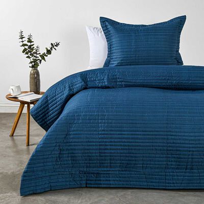 Quilt American Family 1,5 Plazas Trama Azul