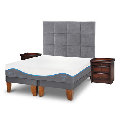 Imagen 2 del producto Cama Europea CIC Base Dividida King Alaska + Respaldo + 2 Veladores