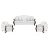 Juego de Living Innovamuebles New Bugambilia Sofá 3 Cuerpos + Dos Sillones 1 Cuerpo Blanco