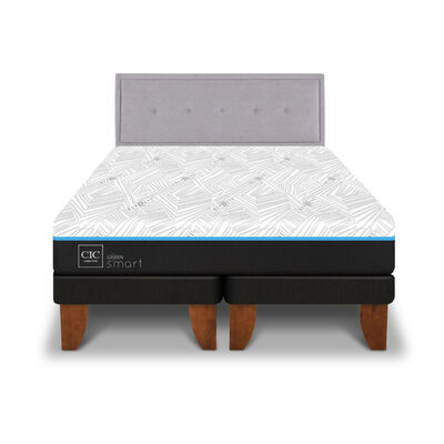 Imagen 1 del producto Cama Europea CIC Green Infinity King + 1 Respaldo Ganges