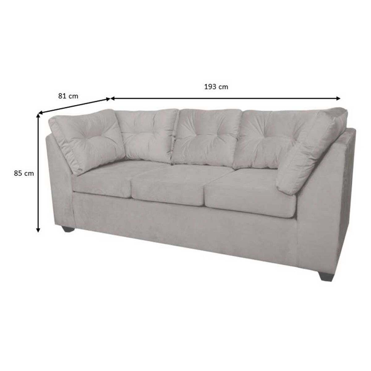 Sofá Muebles MPR Bonsai 3 Gris