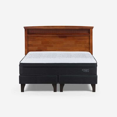 Cama Europea Rosen Base Dividida 2 Plazas Tempo + Respaldo Veneto