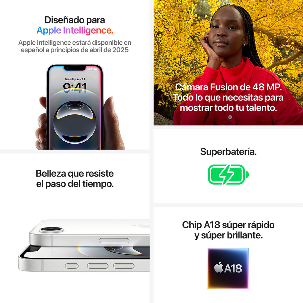 Celular Apple iPhone 16e 128GB 6,1" Negro Liberado