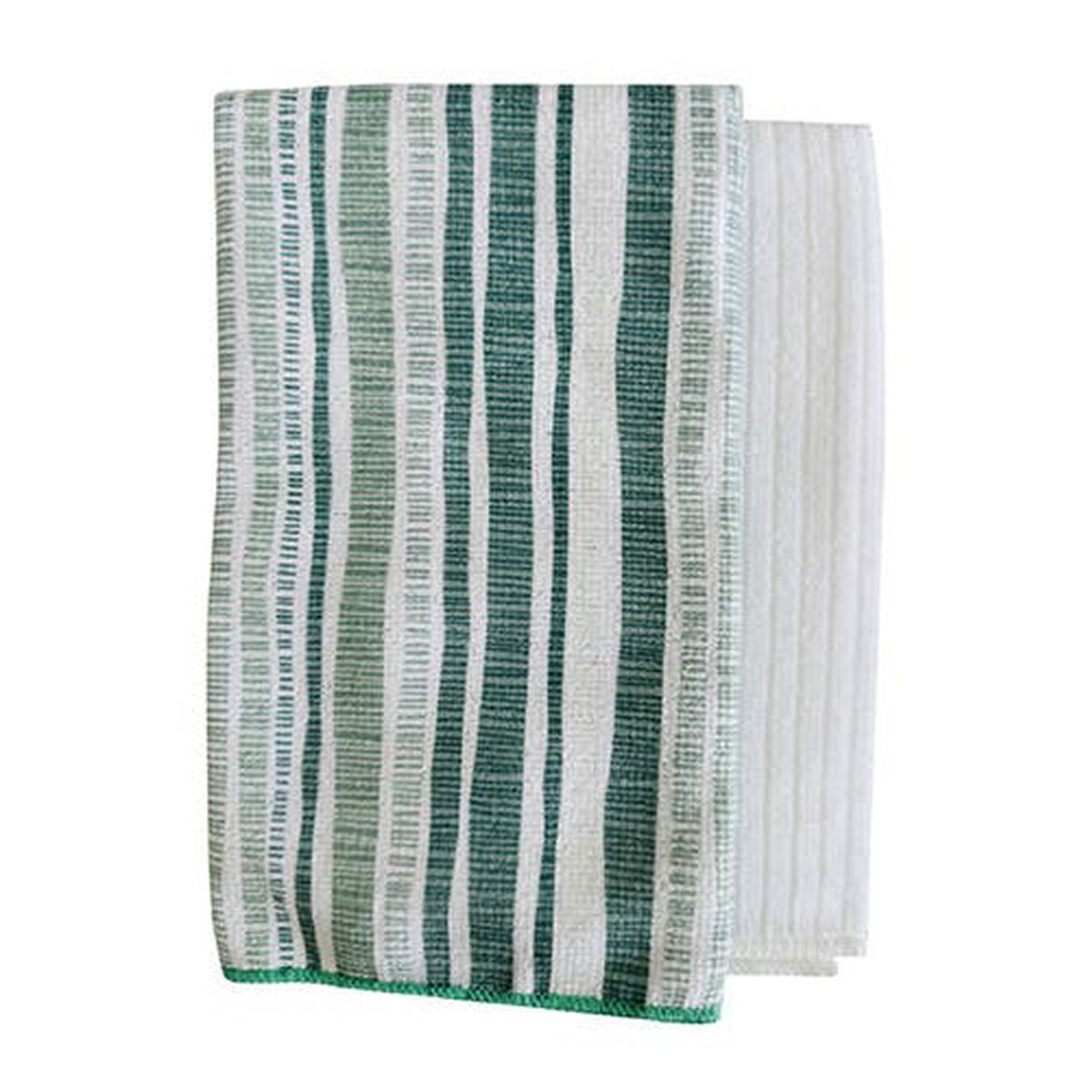 Pack 2 Paños de Cocina Casa Linda Lineas 40 x 60 cm Blanco Verde