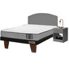 Combo Cama Europea Flex 1,5 Plazas Star + Respaldo + Velador Casanova 1,5 Plazas Gris