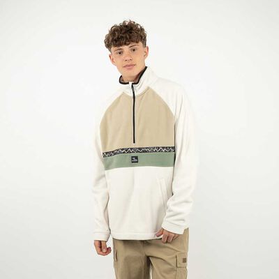 Polerón Polar Hombre Cutback Beige, Negro, Verde