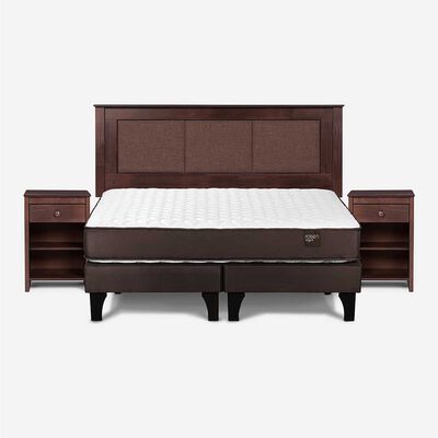 Imagen 1 del producto Cama Europea Rosen Base Dividida King Ergo T + Respaldo + 2 Veladores