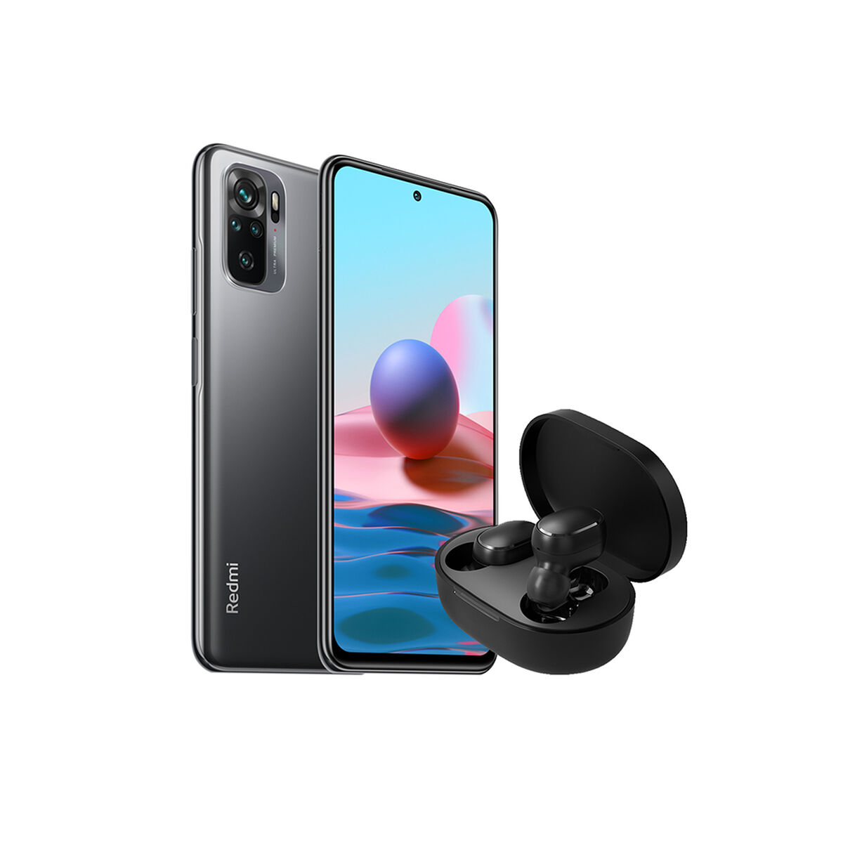 Celular Xiaomi Redmi Note 10 128GB 6,48" Onyx Gray Liberado + Audífonos Bluetooth