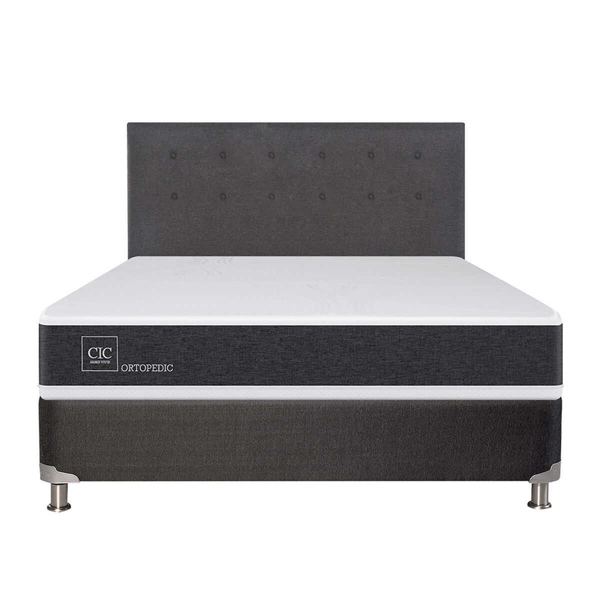 Box Spring CIC 2 Plazas New Ortopedic + Respaldo Eufrates