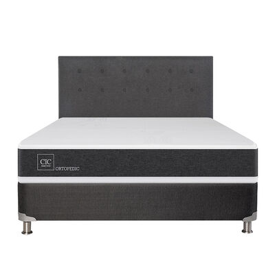 Box Spring CIC 2 Plazas New Ortopedic + Respaldo Eufrates