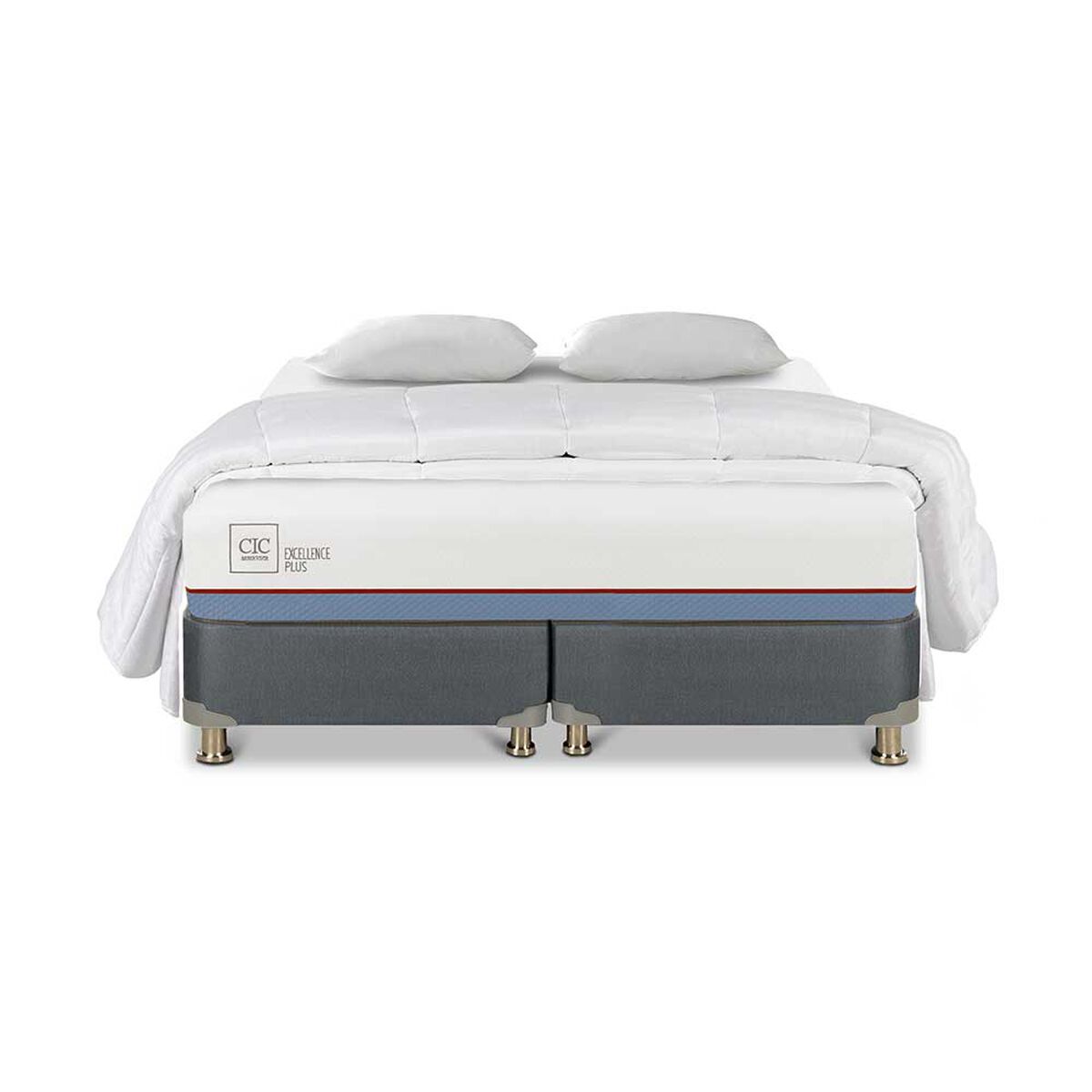 Cama Americana CIC Base Dividida 2 Plazas Excellence Plus + Almohada + Plumón