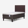 Cama Europea Rosen 1,5 Plazas New Style 4 + Respaldo Caf&eacute;