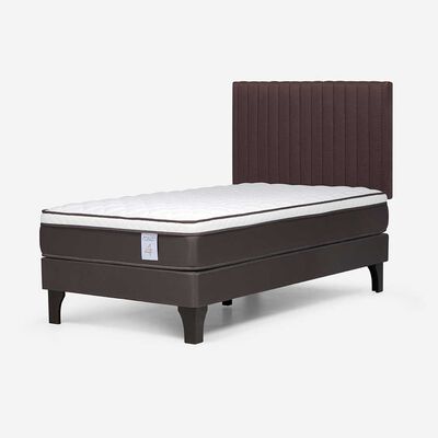 Imagen 2 del producto Cama Europea Rosen 1,5 Plazas New Style 4 + Respaldo Café