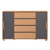 C&oacute;moda Vekkahome Evidenza 4 Cajones 2 Puertas Caf&eacute; y Negro