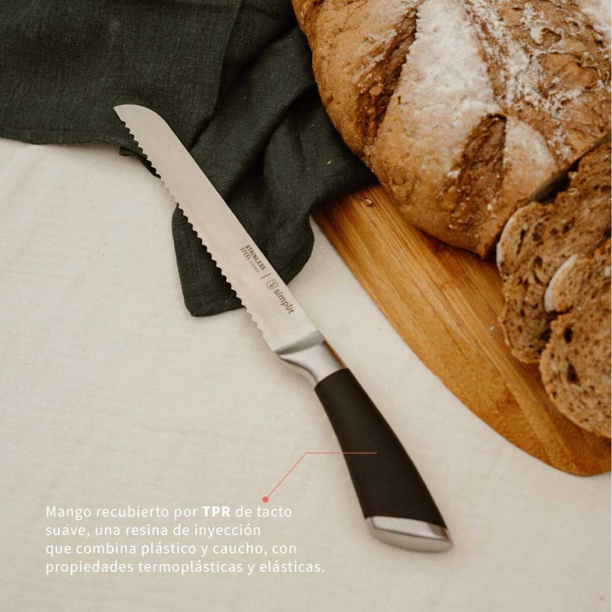 Set Cuchillos Simplit Küche 5 Piezas Negro + Base