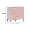 C&oacute;moda Di Poretti Design Kids 4 Cajones 1 Puerta Rosado Nude