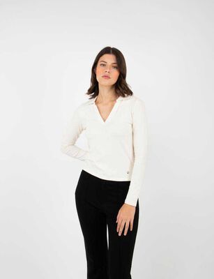 Imagen 1 del producto Polera Manga Larga Cuello Mujer Zibel Crudo, Gris