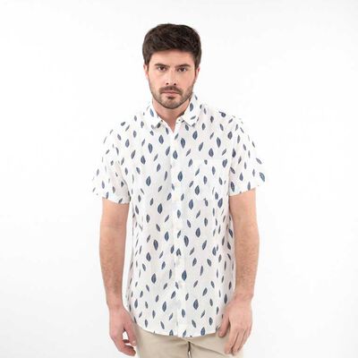 Camisa Regular Lino Manga Corta Hombre Portman Club