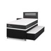 Cama Nido CIC Base Normal 1,5 Plazas Ortopedic + Respaldo + Velador Munich
