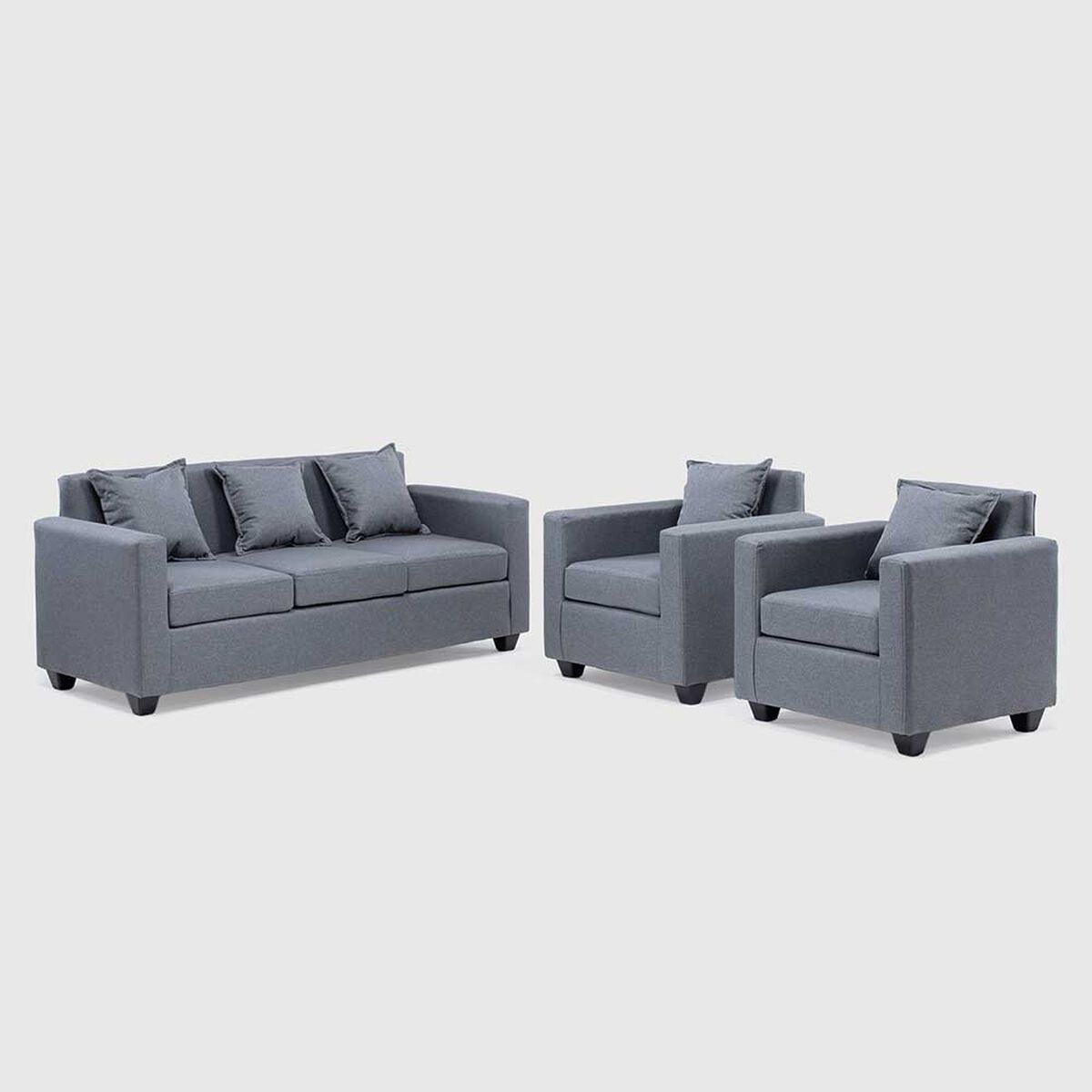 Juego de Living  Muebles MPR Charlotte 3-1-1 Cuerpos Gris