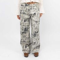 Jeans Estampado Straight Mujer Icono Verde