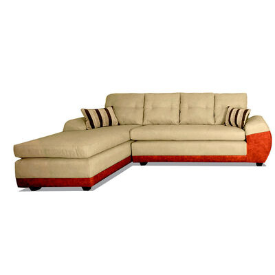Seccional Izquierdo Elegant Houston Cheise Tela/PU 5 Cuerpos Beige
