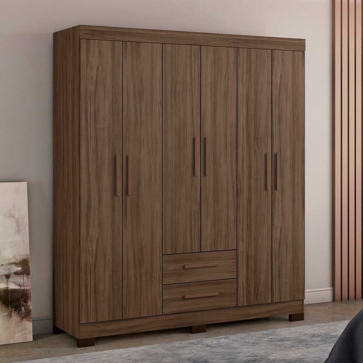 Closet Home Mobili Toledo 6 Puertas 2 Cajones Café