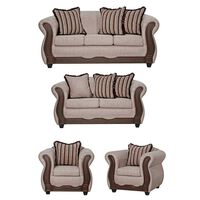 Juego de Living Black Factory Sofia 7 Cuerpos Beige