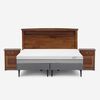 Cama Europea Rosen Base Dividida 2 Plazas Pratta + Respaldo + 2 Veladores Veneto