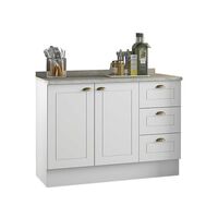Mueble de Cocina Base Home Mobili Tulum 3 Cajones 2 Puertas Blanco