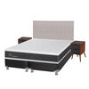 Box Spring CIC Base Dividida King New Ortopedic + Respaldo + 2 Veladores Tigris