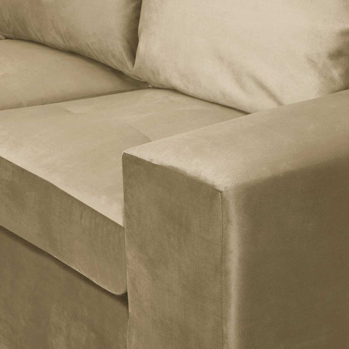 Sofá Seccional Izquierdo Innovamuebles Mini Senna Felpa 3 Cuerpos Beige