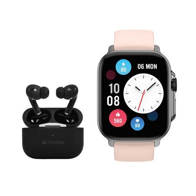 Kit Smartwatch Lhotse Connect S03 Pink + Audífonos RM7 Black