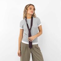 Polera Lisa Manga Corta Mujer Icono Gris